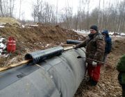 Реконструкция автодороги Песочня - Кременево в Перемышльском районе Калужской области. Устройство гидроизоляции железобетонной трубы