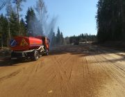 Строительство автодороги Окружная дорога г. Калуги - Детчино - Малоярославец - д. Чернолокня с выходом на М-3 Украина через с. Головтеево. 2 этап. Полив водой.